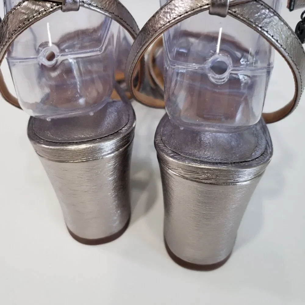 Like New J. Renee Women's Open Toe Silver 3
